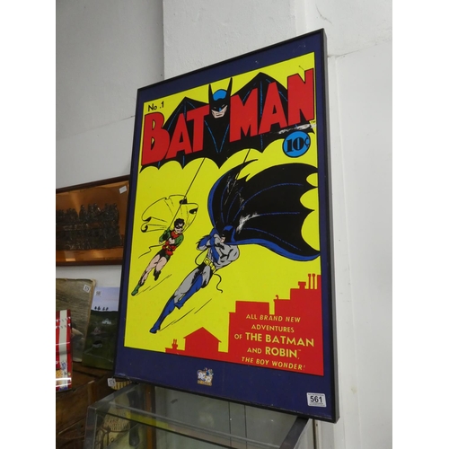 561 - A framed Batman picture.