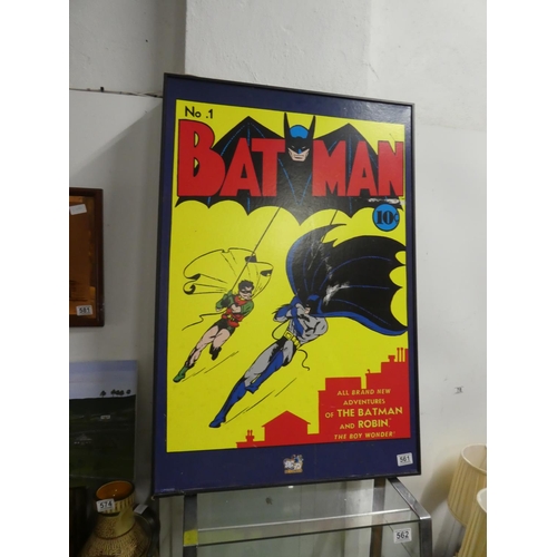 561 - A framed Batman picture.