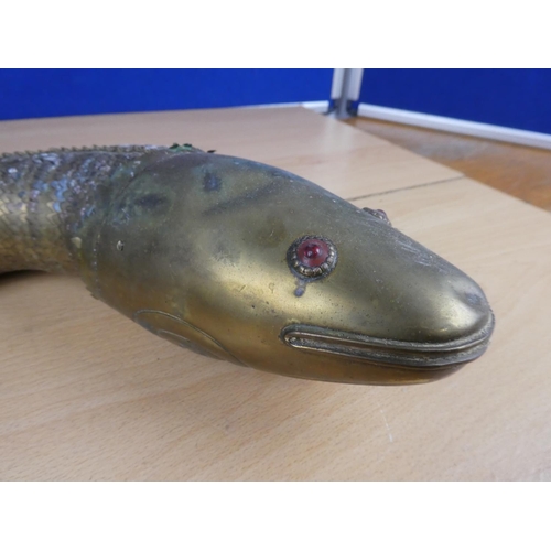 577 - A rare antique articulated brass fish.