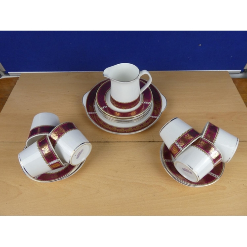 587 - A part Elizabethan tea set.