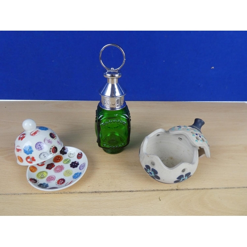 595 - An Avoca lidded trinket dish with button design and more.