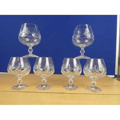 597 - A set of six liquer glasses.