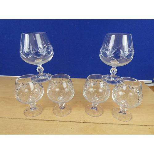 597 - A set of six liquer glasses.