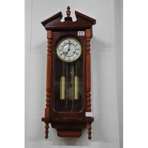 617 - A stunning handmade double weight vienna wall clock by Colin H Simpson, Magherafelt.