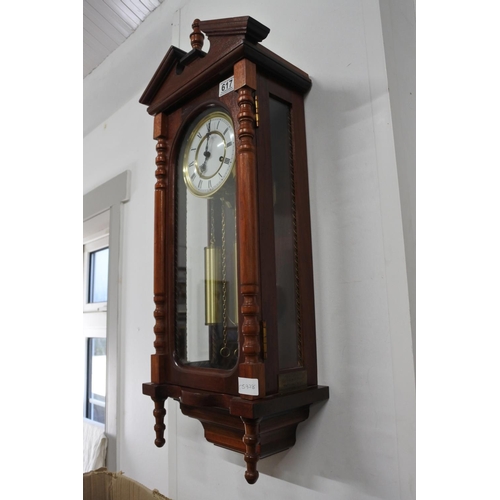 617 - A stunning handmade double weight vienna wall clock by Colin H Simpson, Magherafelt.