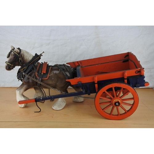 86 - A vintage horse and wooden cart.