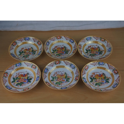 87 - Six decorative Oriental style bowls.