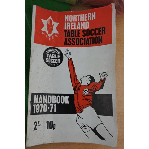 106 - A vintage Subbuteo Northern Ireland Table Soccer Association Handbook 1970-1971 and game.