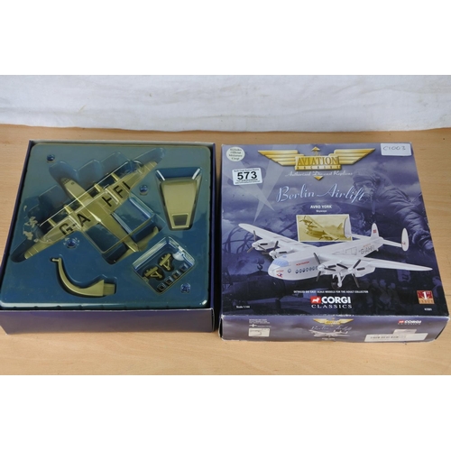 573 - A boxed Corgi 1:144 scale Avro York Skyways Berlin Airlift model aircraft