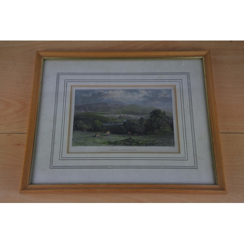 574 - An old framed and glazed picture titled Cockermouth