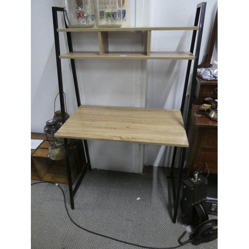 617 - A metal framed modern desk. Approx 80x140x45cm.