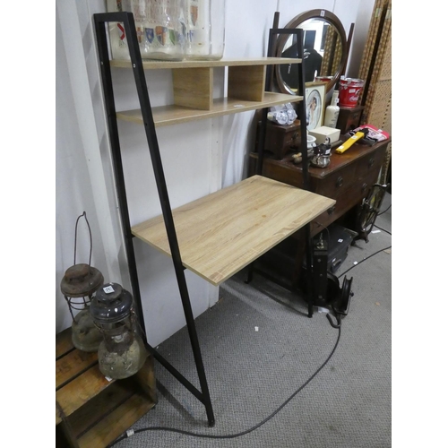 617 - A metal framed modern desk. Approx 80x140x45cm.