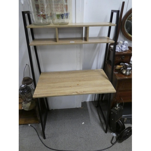 617 - A metal framed modern desk. Approx 80x140x45cm.