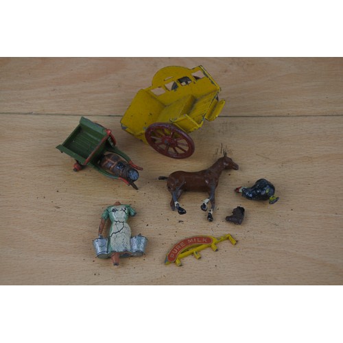 586 - A lot of vintage diecast models and lead animals mostly for spares or repairs