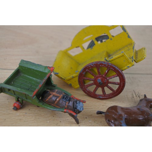 586 - A lot of vintage diecast models and lead animals mostly for spares or repairs