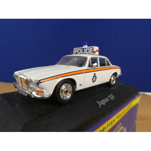 74 - Two boxed Atlas Editions 'Best of British Police Cars - Jaquar XJ6 & Ford Anglia'.