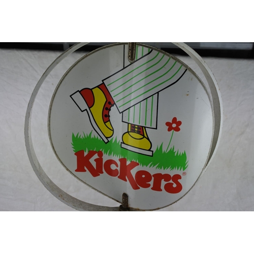 212 - A vintage Kickers shop display stand, measuring 63cm in height.