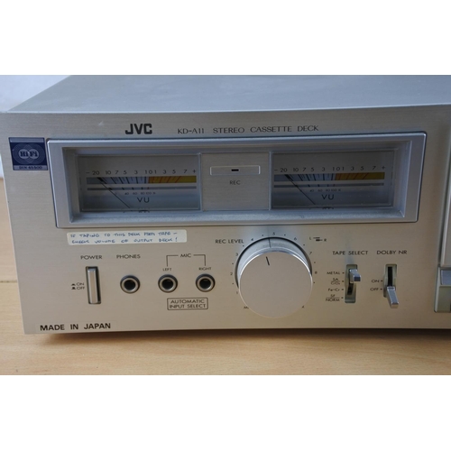 216 - A vintage JVC KD-A11 stereo cassette deck.