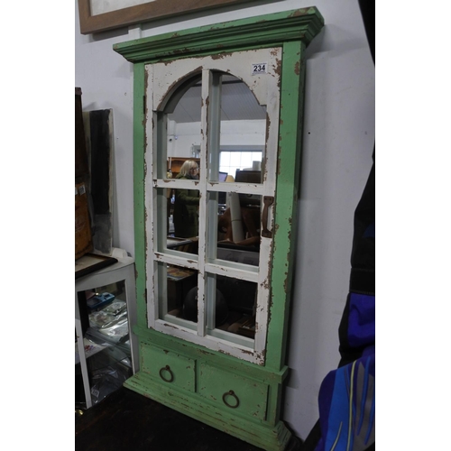 234 - A stunning shabby chic framed wall mirror, measuring 54cm x 101cm in size.