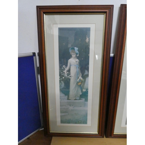 176 - A pair of antique style prints, each measuring 42cm x 85cm.