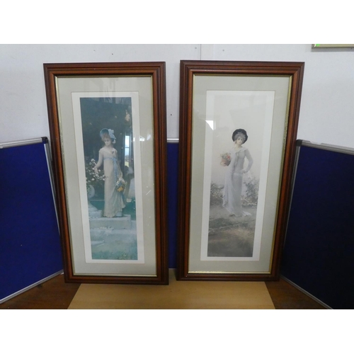 176 - A pair of antique style prints, each measuring 42cm x 85cm.