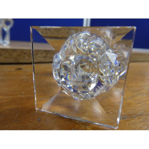 190 - A boxed Tyrone crystal Finvola bowl with receipt, a small Waterford crystal vase, a Swarovski crysta... 