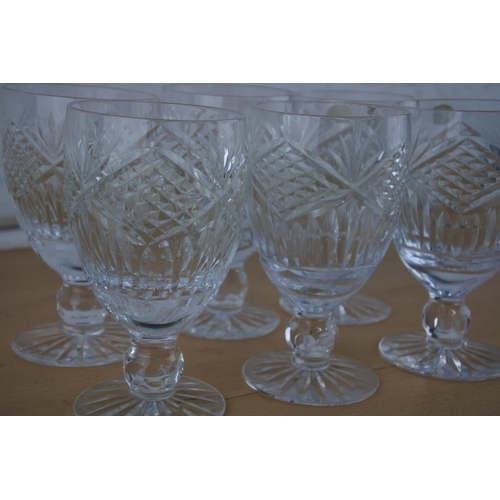 72 - A stunning set of six Tyrone crystal wine glasses.