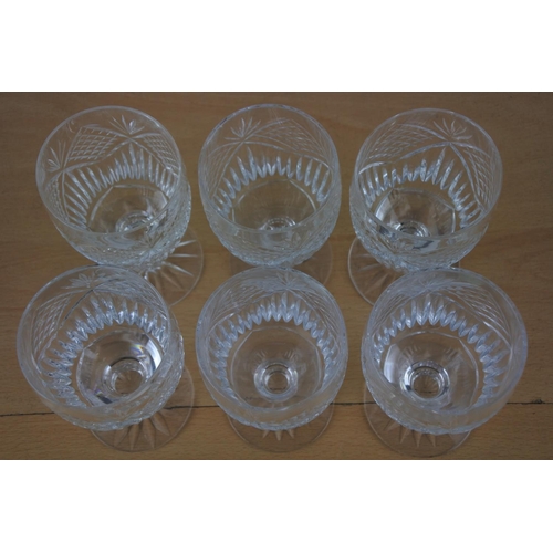 72 - A stunning set of six Tyrone crystal wine glasses.