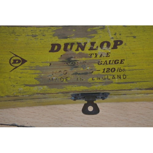 267 - A vintage wooden cased Dunlop pressure gauge.