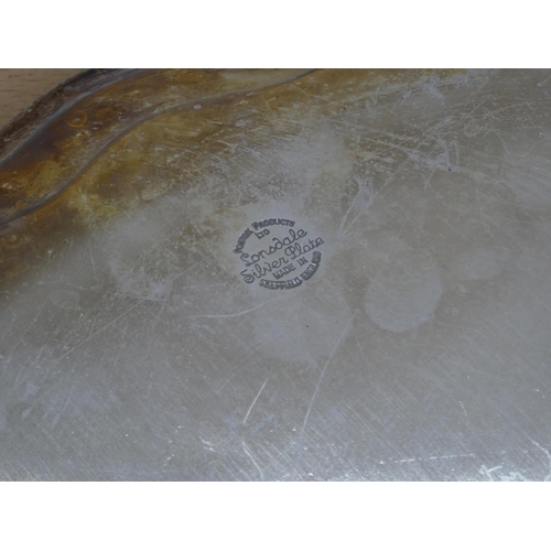 562 - An antique Lonsdale silver plated presentation tray 'Colonel D M Haslehust by the Officers Commandin... 