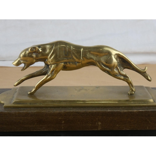 564 - A stunning brass presentation trophy for 'Perry Bar Greyhound Racing Club'.