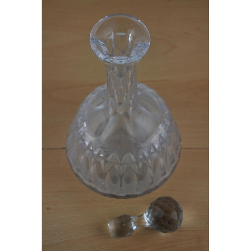 4 - A cut glass decanter and stopper.