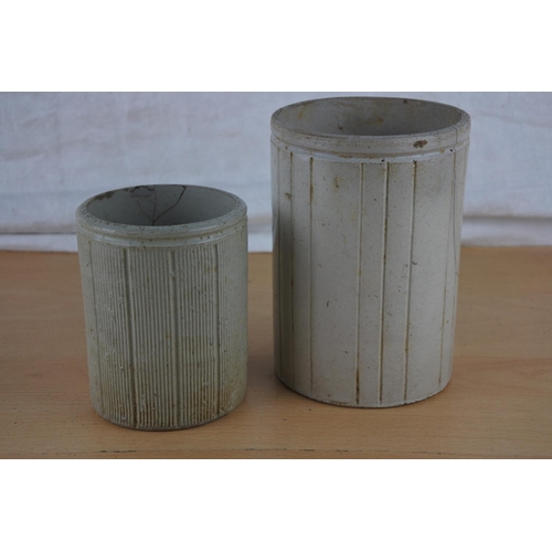 6 - Two antique stoneware jars & more.