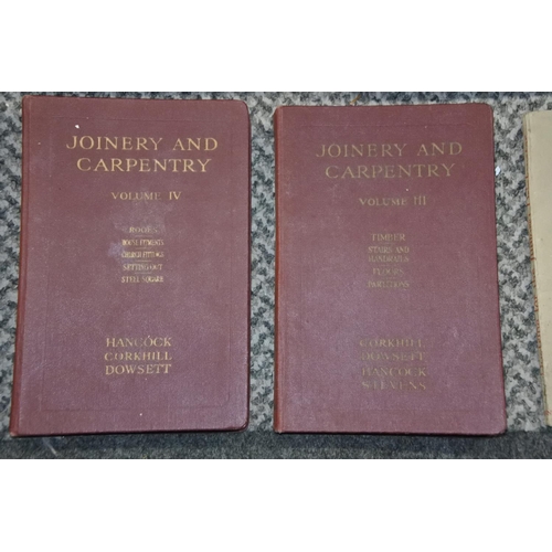 61 - A lot of antique books and more to include four volumes 'Joinery & Carpentry' and more.