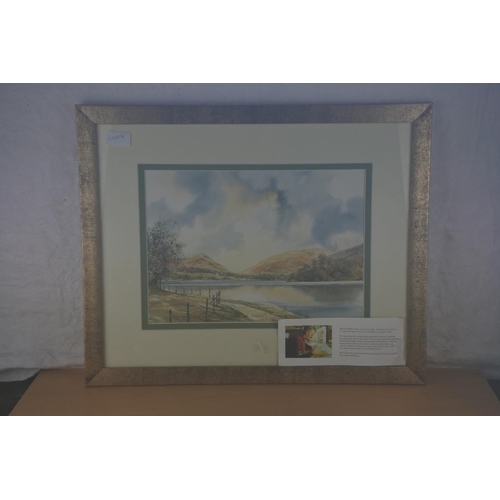 82 - A gilt framed watercolour believed to be by artist Brian Eden. Approx 40x50cm.