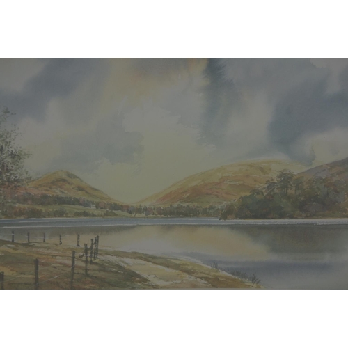 82 - A gilt framed watercolour believed to be by artist Brian Eden. Approx 40x50cm.