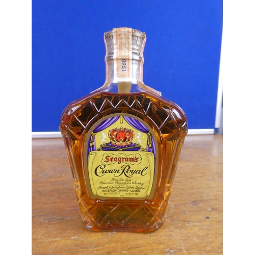 114 - A vintage bottle of Seagram's Crown Royal.