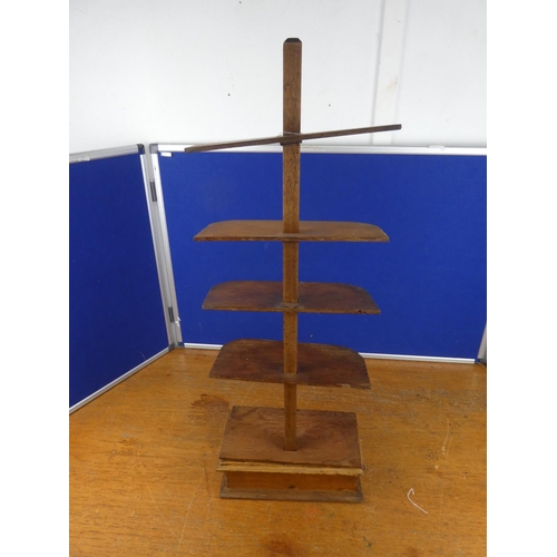 156 - A vintage wooden counter display stand. Approx 80cm.