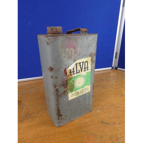 157 - A vintage Alva oil can with original label. Approx 31cm.