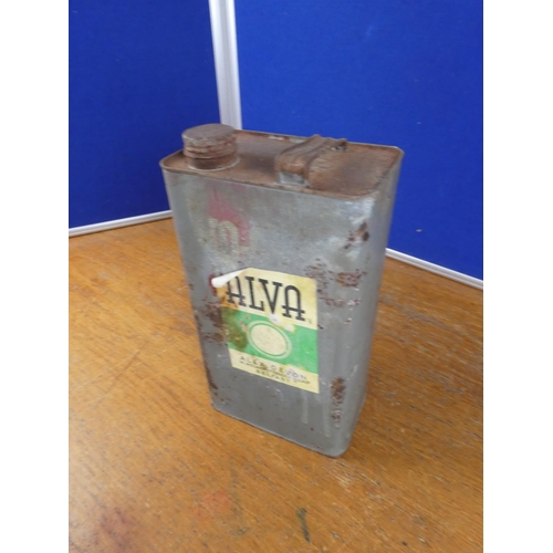 157 - A vintage Alva oil can with original label. Approx 31cm.