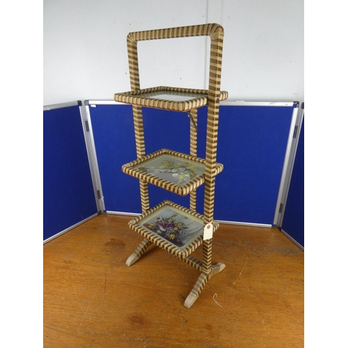 159 - A vintage three tier cakestand. Approx 83cm.