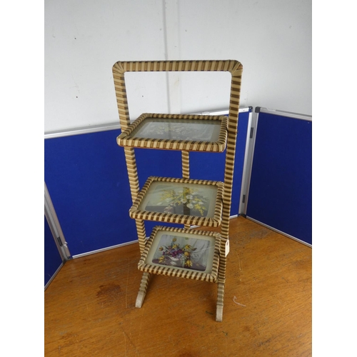 159 - A vintage three tier cakestand. Approx 83cm.