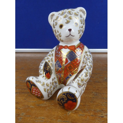 176 - A large Royal Crown Derby teddy bear paperweight.