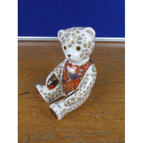 176 - A large Royal Crown Derby teddy bear paperweight.