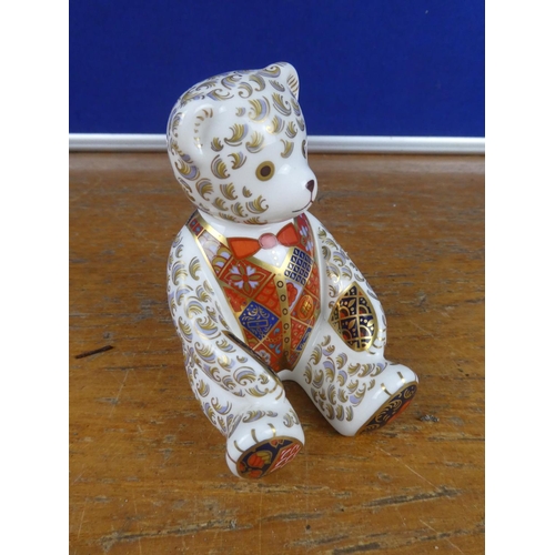 176 - A large Royal Crown Derby teddy bear paperweight.