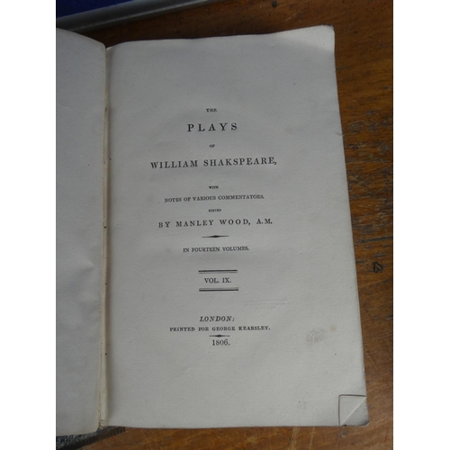 178 - A part set of antique 'The Plays of William Shakespeare - Printed in 14 Volumes', books , published ... 