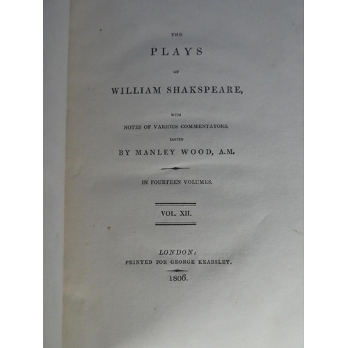 178 - A part set of antique 'The Plays of William Shakespeare - Printed in 14 Volumes', books , published ... 