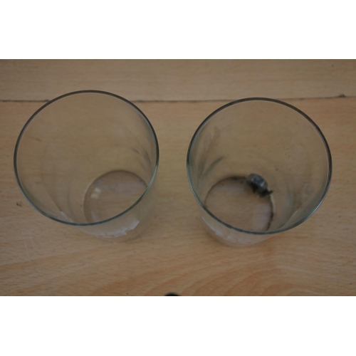 217 - Two vintage Creamola Foam glasses.