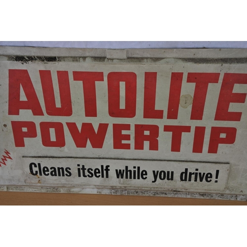 230 - A vintage plastic 'Autoline Powertip' advertising sign. Approx 27x68cm.