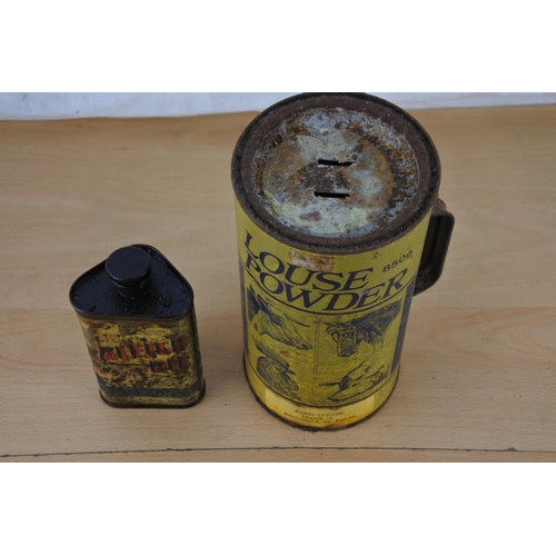 235 - A vintage Raleigh 'All Purpose' oil can and a Louse Powder cannister.